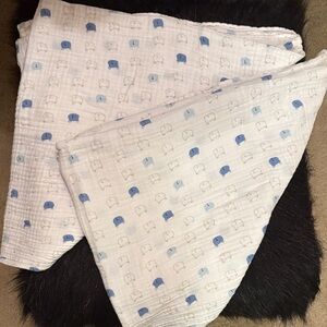 White and Blue Baby Gap swaddle bundle